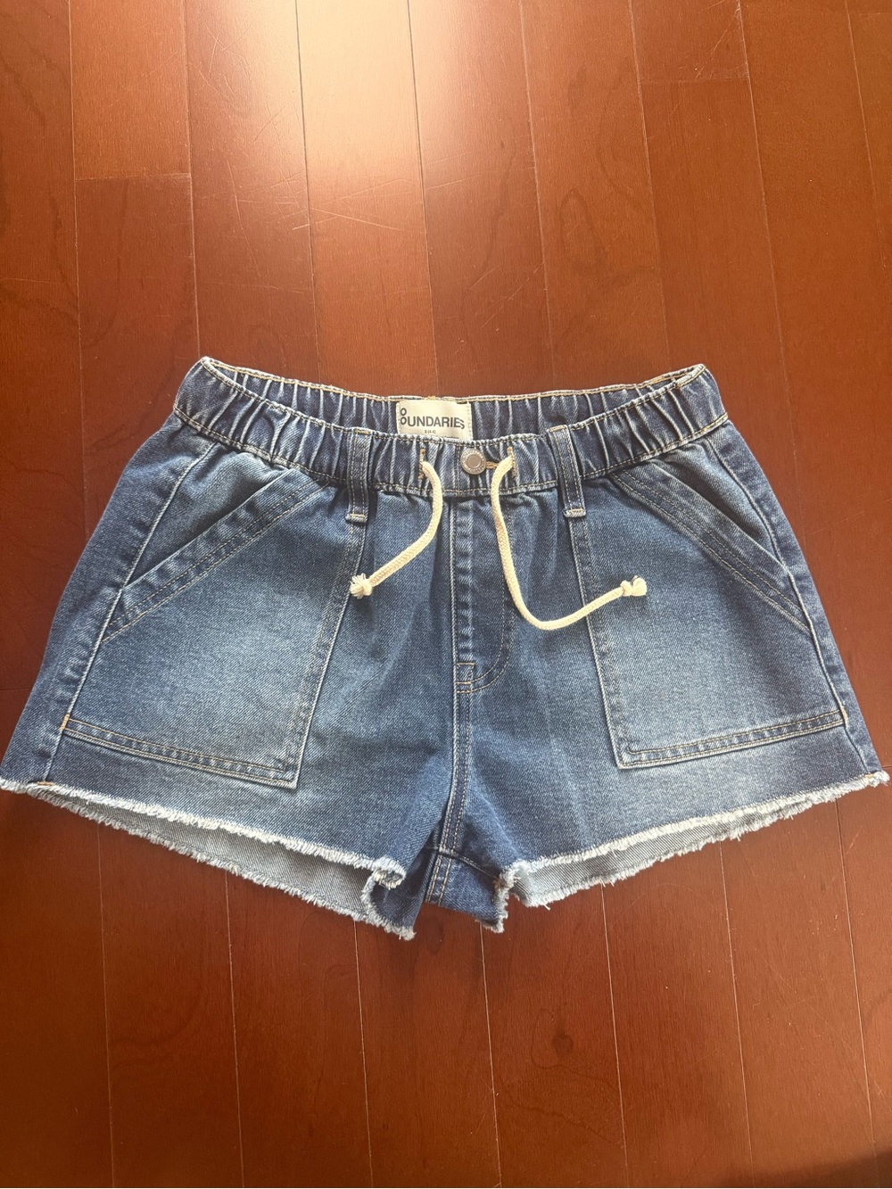 No Boundaries Blue Denim Drawstring Jean Shorts
